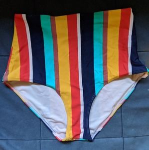 Aerie Striped High-Waisted Bikini Bottom